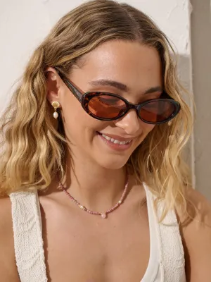 Anderson Oval Frame Sunglasses in Tort