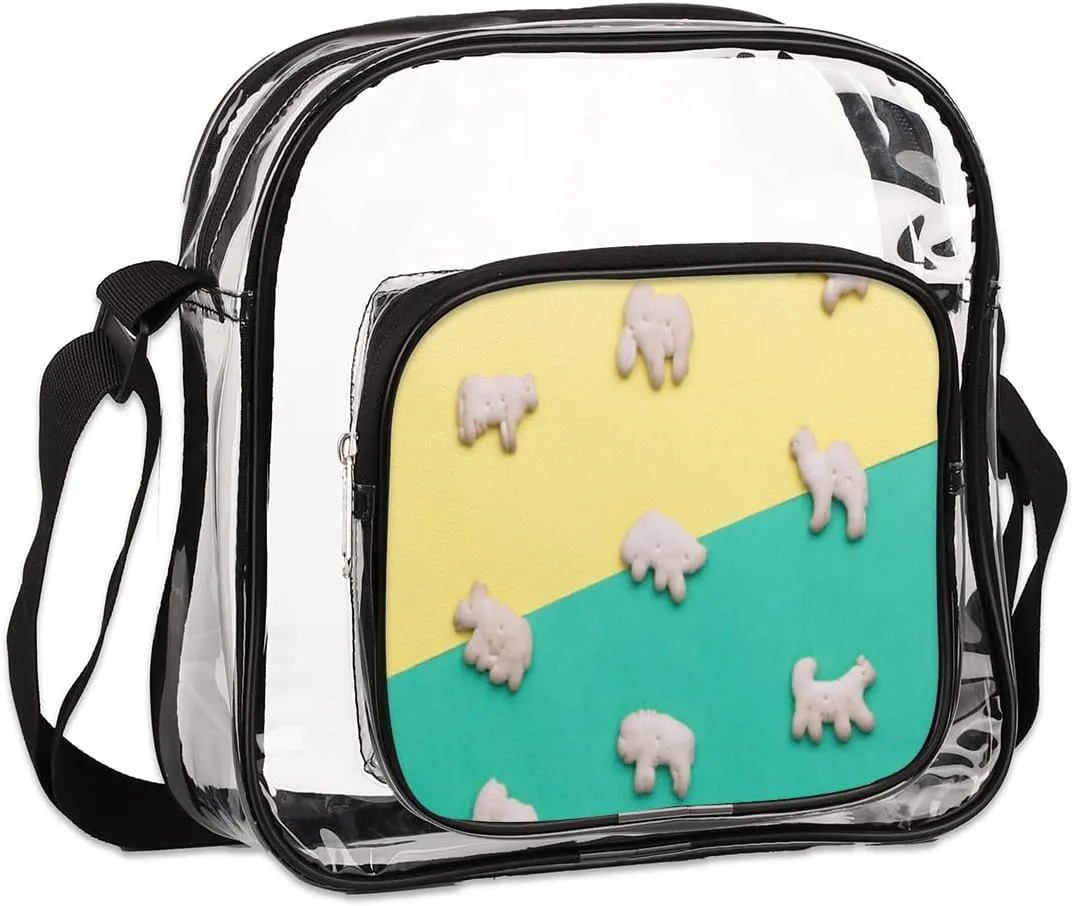 Animals Cookies Clear Crossbody Bag Clear Messenger Bag Shoulder Bags Clear Purse Stadium Approved