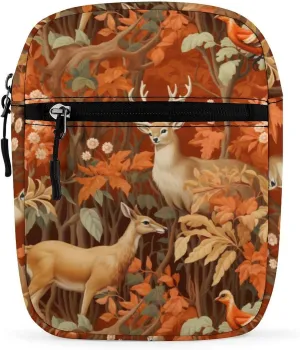 Animals Deer Small Crossbody Bag Mini Shoulder Bag Purse Travel Passport Wallet Bag for Women Men
