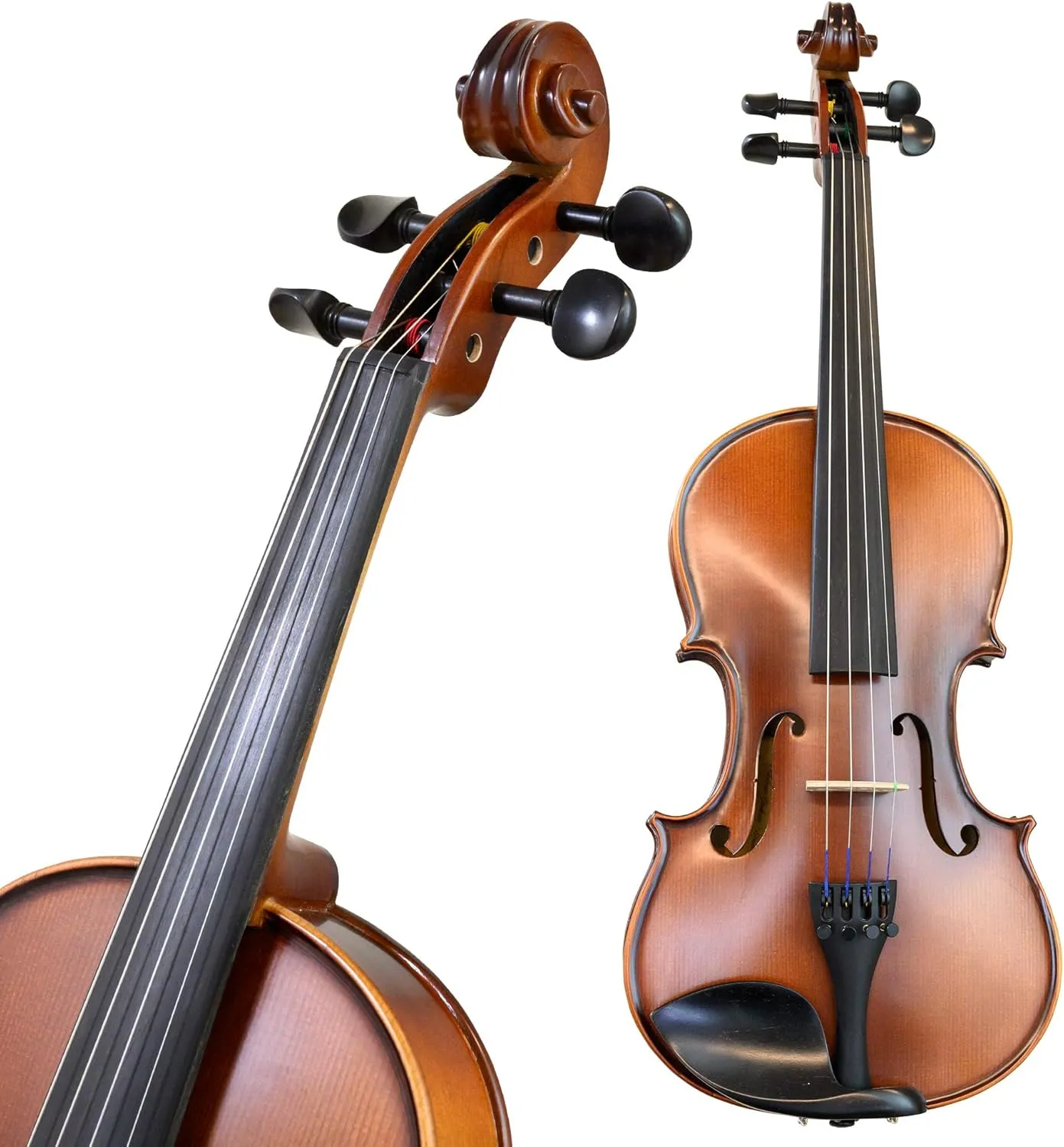 Antonio Giuliani Etude Violin Outfit 3/4 Size By Kennedy Violins - Carrying Case and Accessories Included - Solid Maple Wood and Ebony Fittings