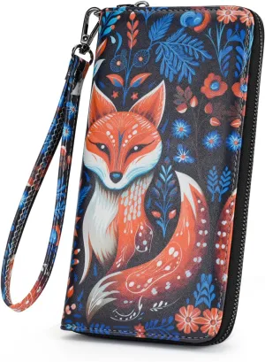 APHISON Wallet Women Large Capacity Clutch Purse For Ladies Card Holder RFID Wristlet Phone Zipper Coin Travel Pocket