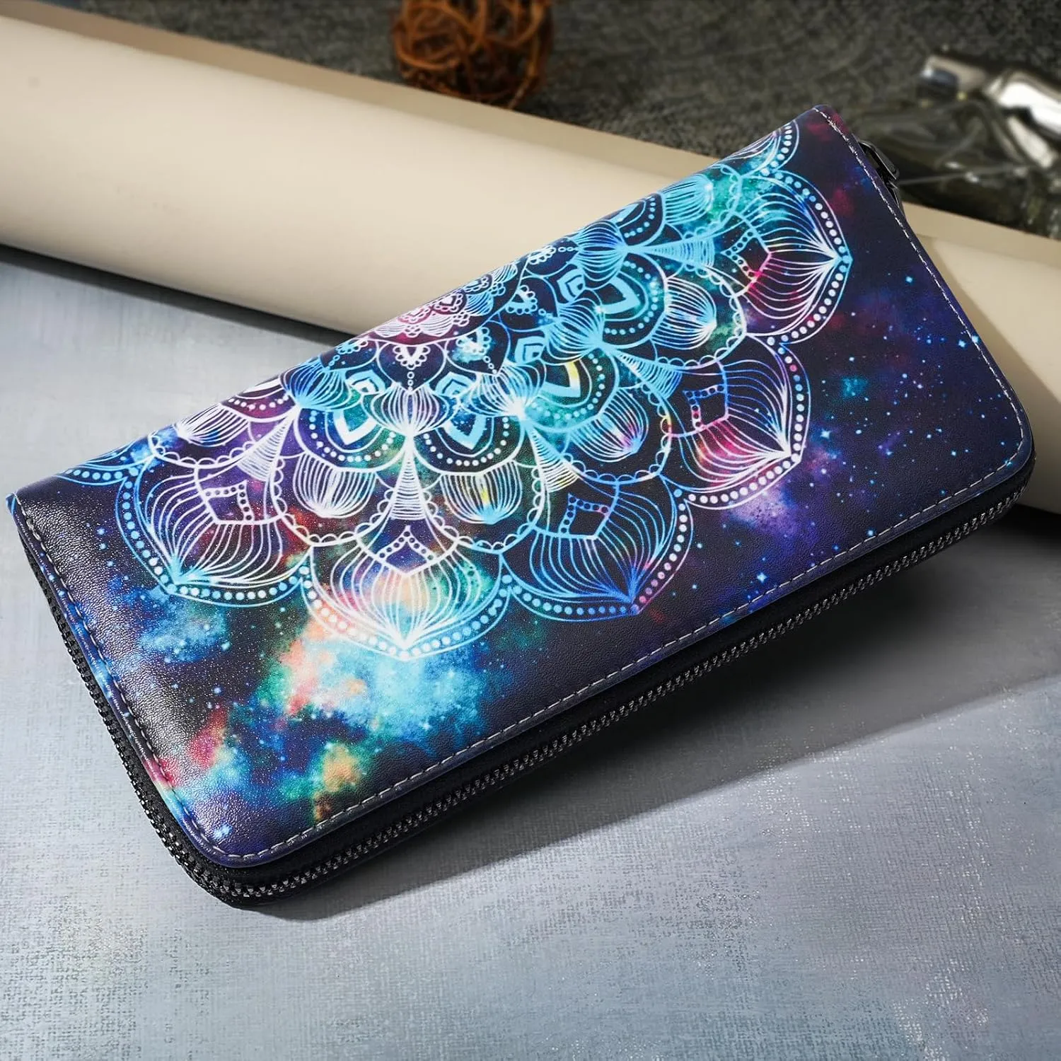 APHISON Wallet Women Large Capacity Clutch Purse For Ladies Card Holder RFID Wristlet Phone Zipper Coin Travel Pocket