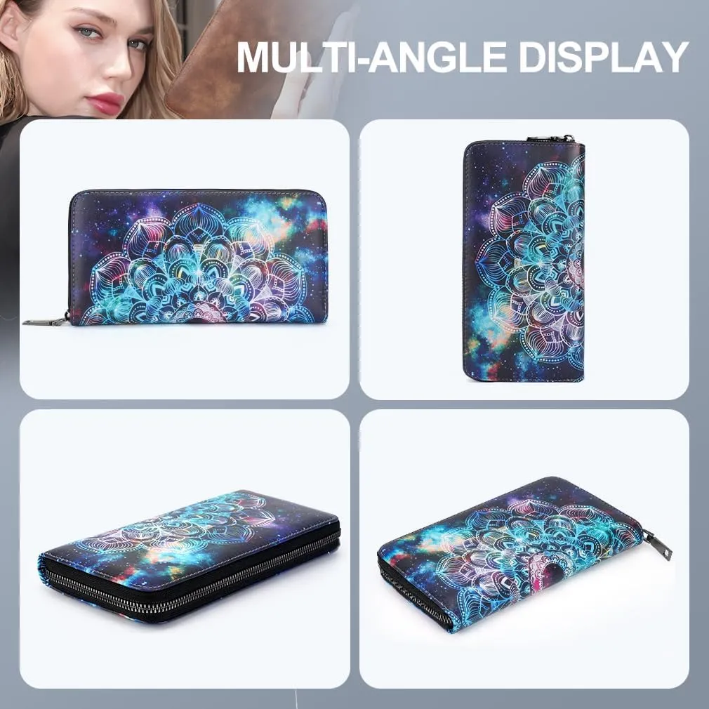 APHISON Wallet Women Large Capacity Clutch Purse For Ladies Card Holder RFID Wristlet Phone Zipper Coin Travel Pocket