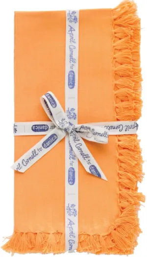 April Cornell Basic Napkins, Solid Tangerine,Set of 6