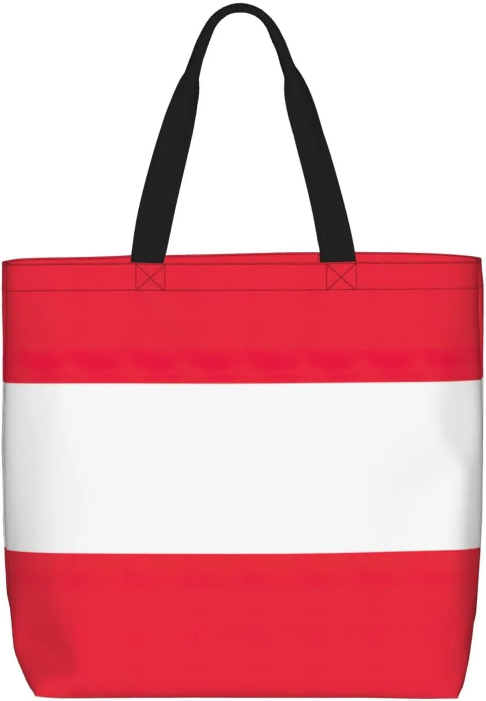Austrian Flag Print Women Reuseable Handbag, Grocery Bag Foldable For Shopping Travel Activity