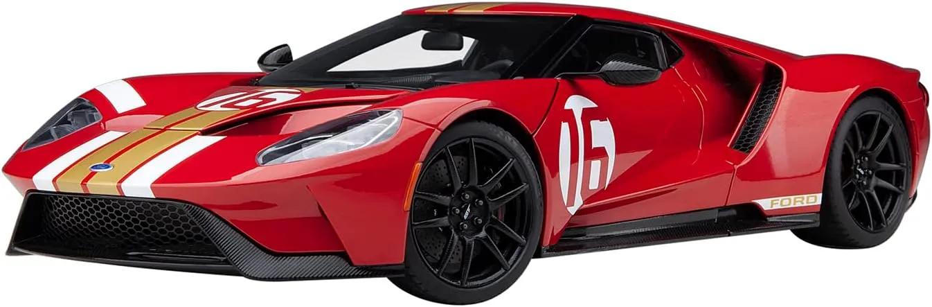 Autoart Ford GT Heritage Edition #16 "Alan Mann Red Metallic with Gold Stripes 1/18 Model Car