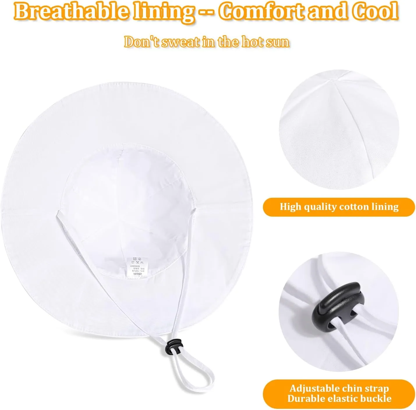 Baby Girl Sun Hat with UPF 50  Outdoor Adjustable Beach Hat with Wide Brim Bucket Hats
