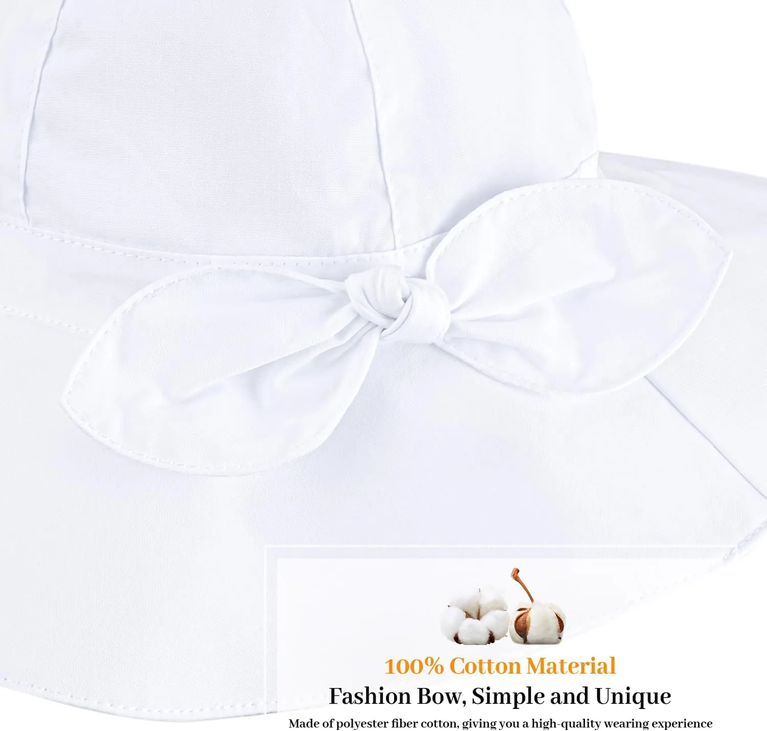 Baby Girl Sun Hat with UPF 50  Outdoor Adjustable Beach Hat with Wide Brim Bucket Hats