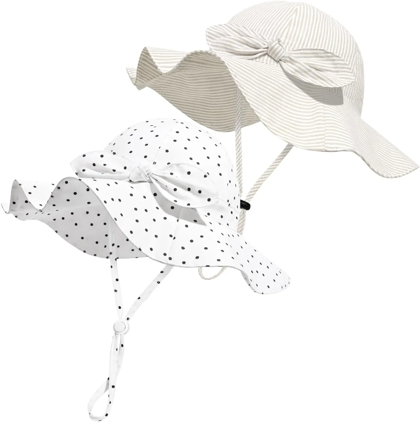 Baby Girl Sun Hat with UPF 50  Outdoor Adjustable Beach Hat with Wide Brim Bucket Hats