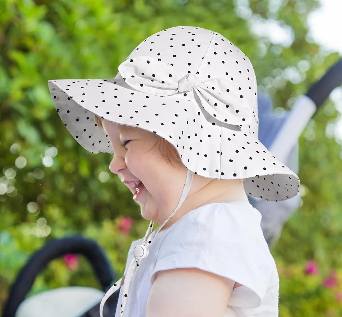 Baby Girl Sun Hat with UPF 50  Outdoor Adjustable Beach Hat with Wide Brim Bucket Hats