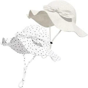 Baby Girl Sun Hat with UPF 50  Outdoor Adjustable Beach Hat with Wide Brim Bucket Hats