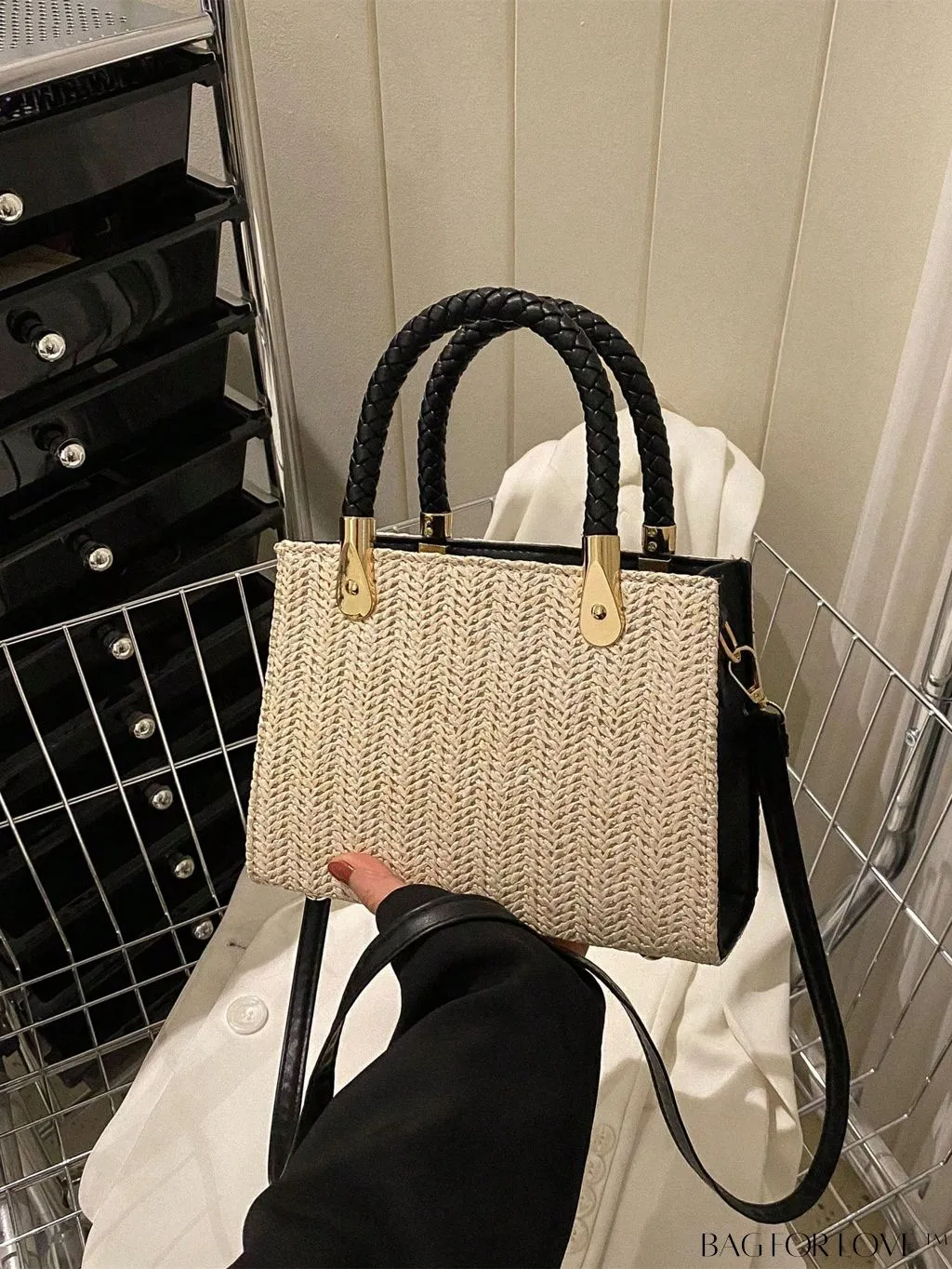 BagForLove - Compact Dual Handled Straw Tote