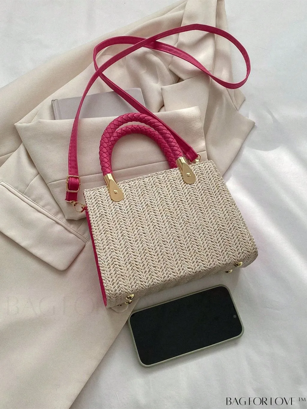 BagForLove - Compact Dual Handled Straw Tote