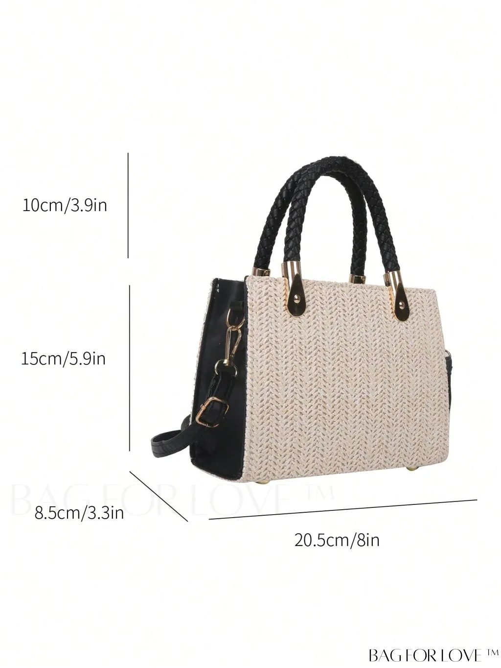 BagForLove - Compact Dual Handled Straw Tote