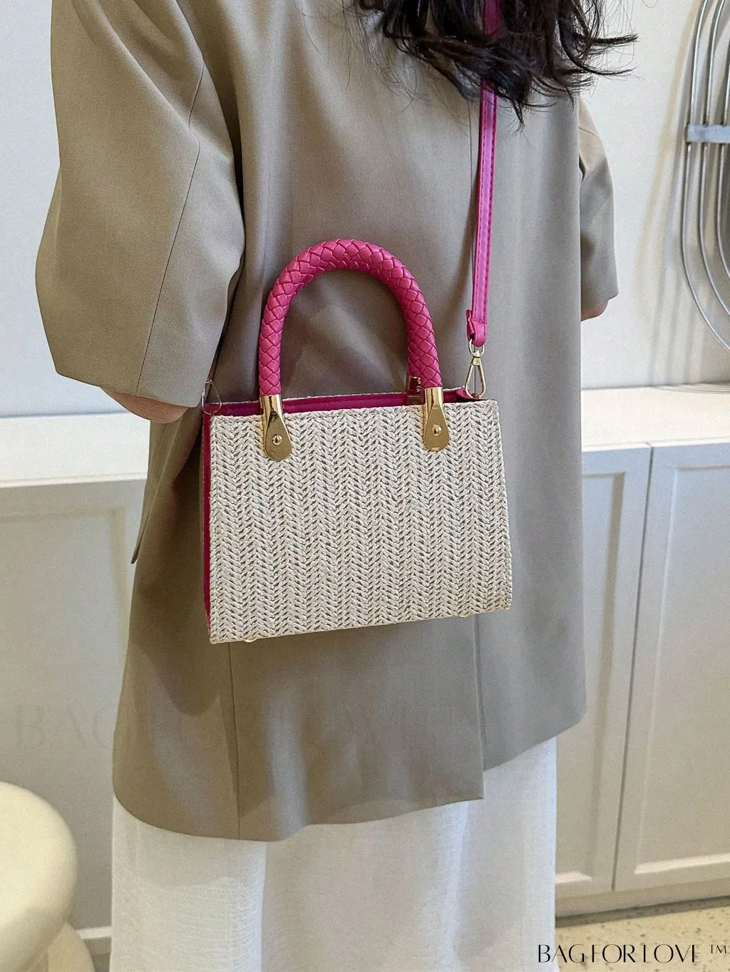 BagForLove - Compact Dual Handled Straw Tote