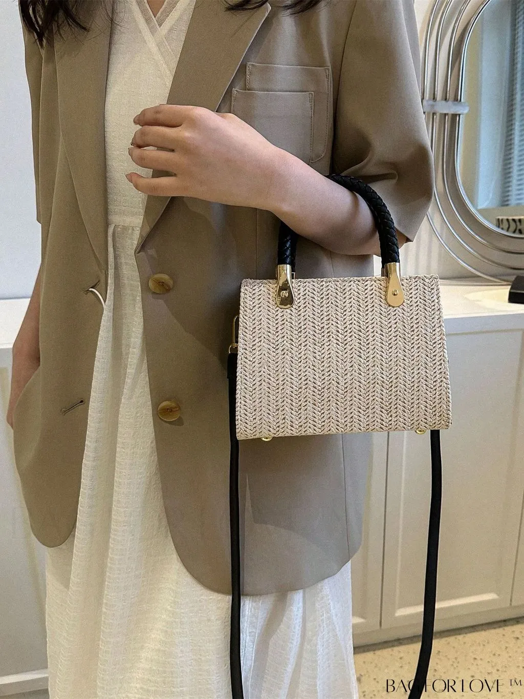 BagForLove - Compact Dual Handled Straw Tote