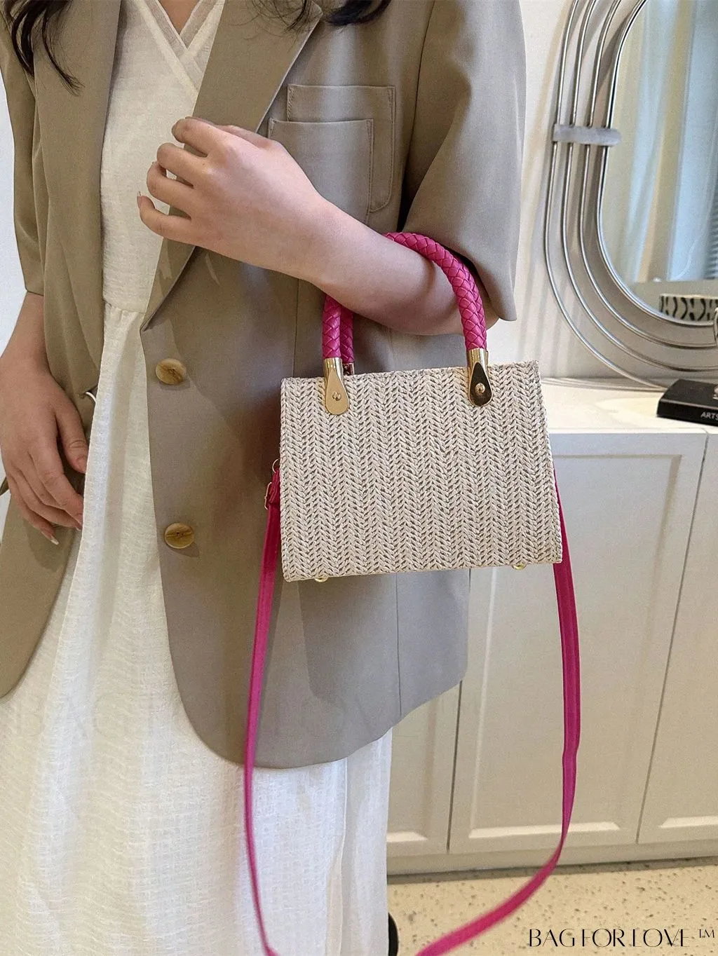 BagForLove - Compact Dual Handled Straw Tote