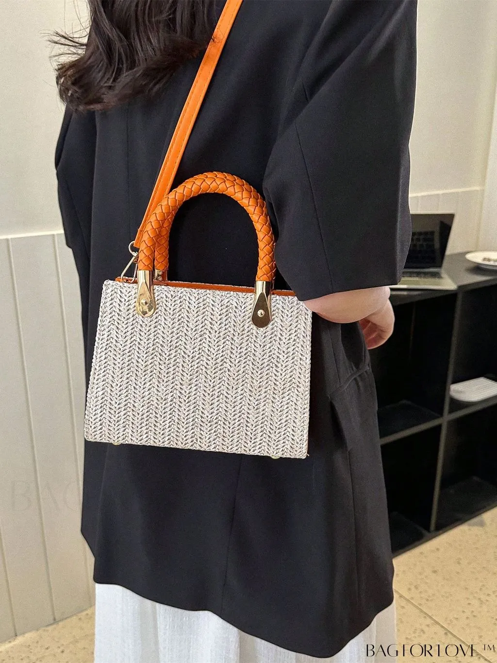 BagForLove - Compact Dual Handled Straw Tote
