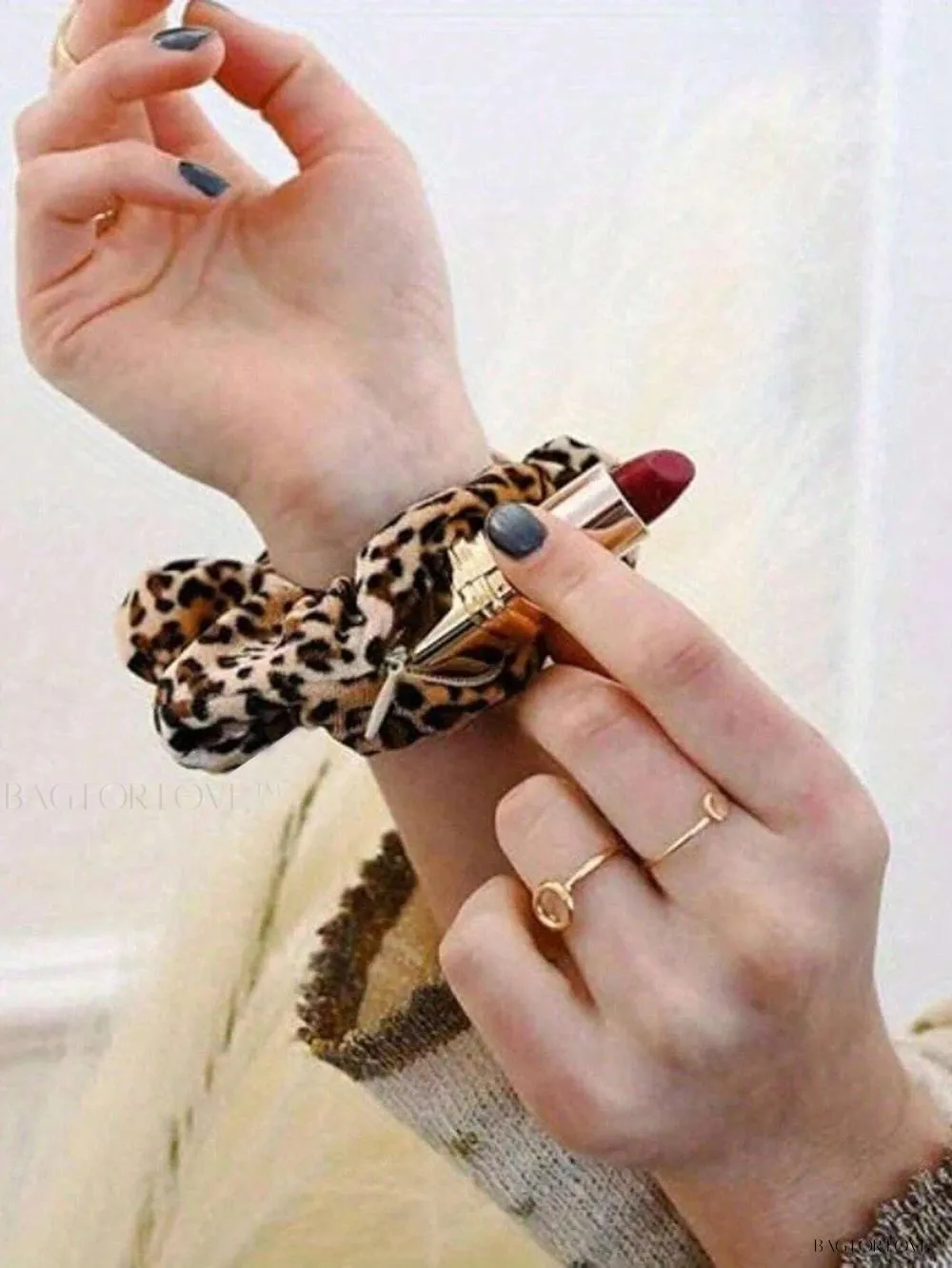 BagForLove - Leopard Patterned Hair Accessory Holder With Zipper Pouch