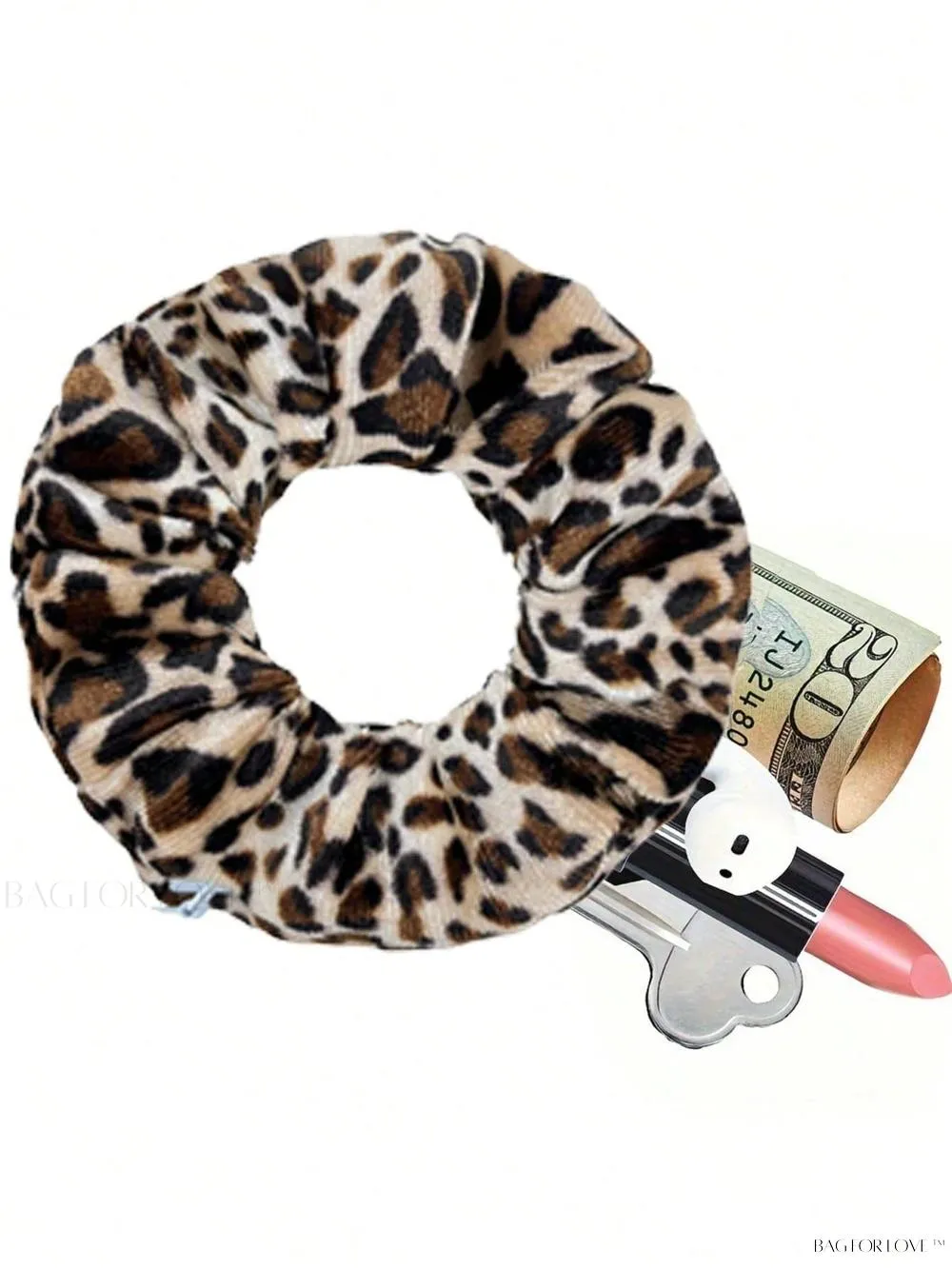 BagForLove - Leopard Patterned Hair Accessory Holder With Zipper Pouch