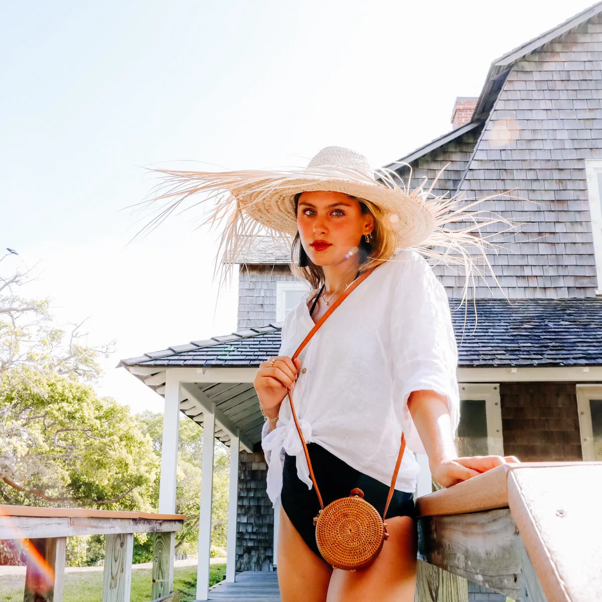 Bali Round Mini Rattan Crossbody Bag