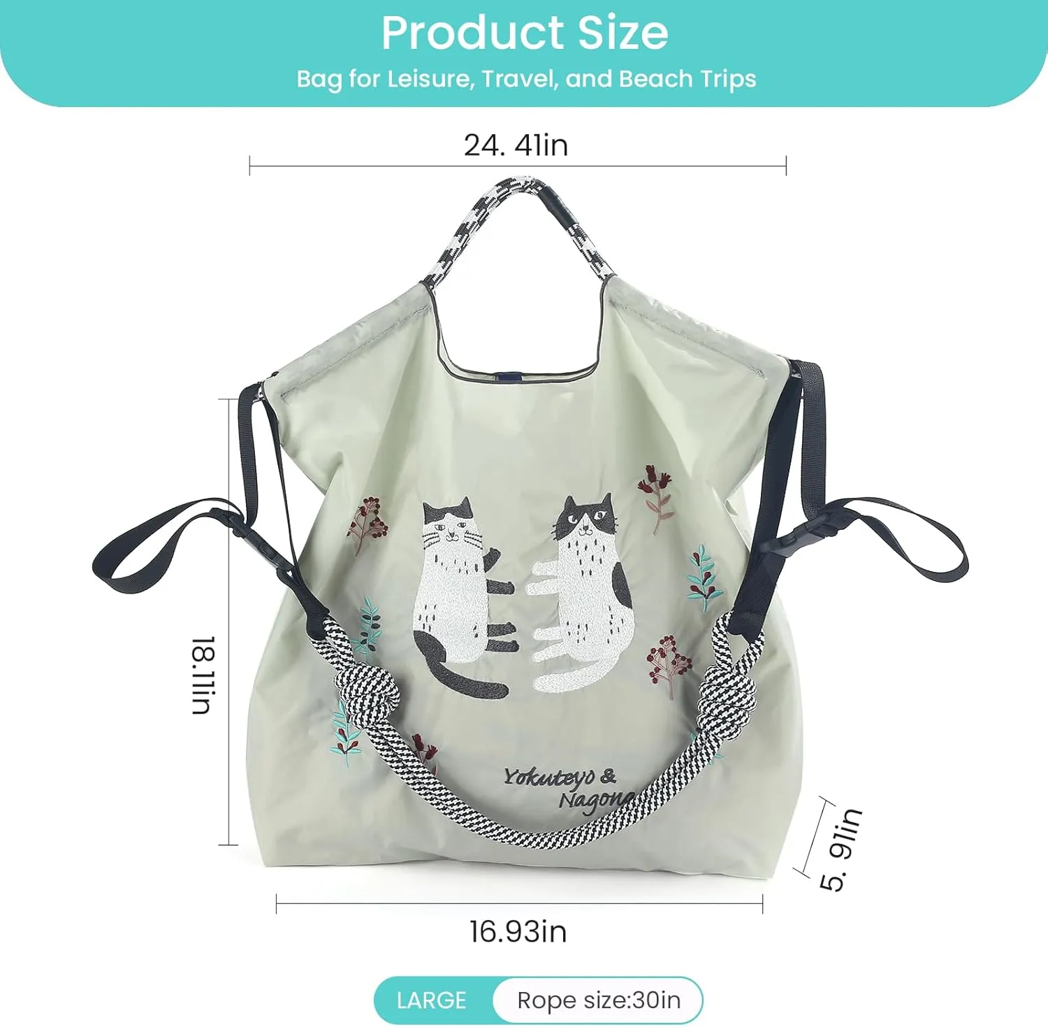 Ball&Chain Tote Bag for Women, Tote Shoulder Bag Beach Bag Shopping Bags Handbag for Travel, Work