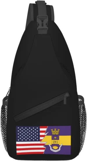 Bandera De Canvanas, Puerto Rico And America Crossbody Bags For Women Men Chest Backpack Gym Shoulder Bag Travel Outdoor Sports Casual Crossbody Bags