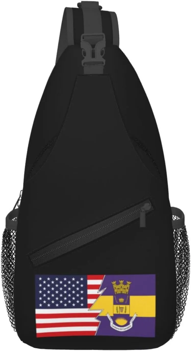 Bandera De Canvanas, Puerto Rico And America Crossbody Bags For Women Men Chest Backpack Gym Shoulder Bag Travel Outdoor Sports Casual Crossbody Bags