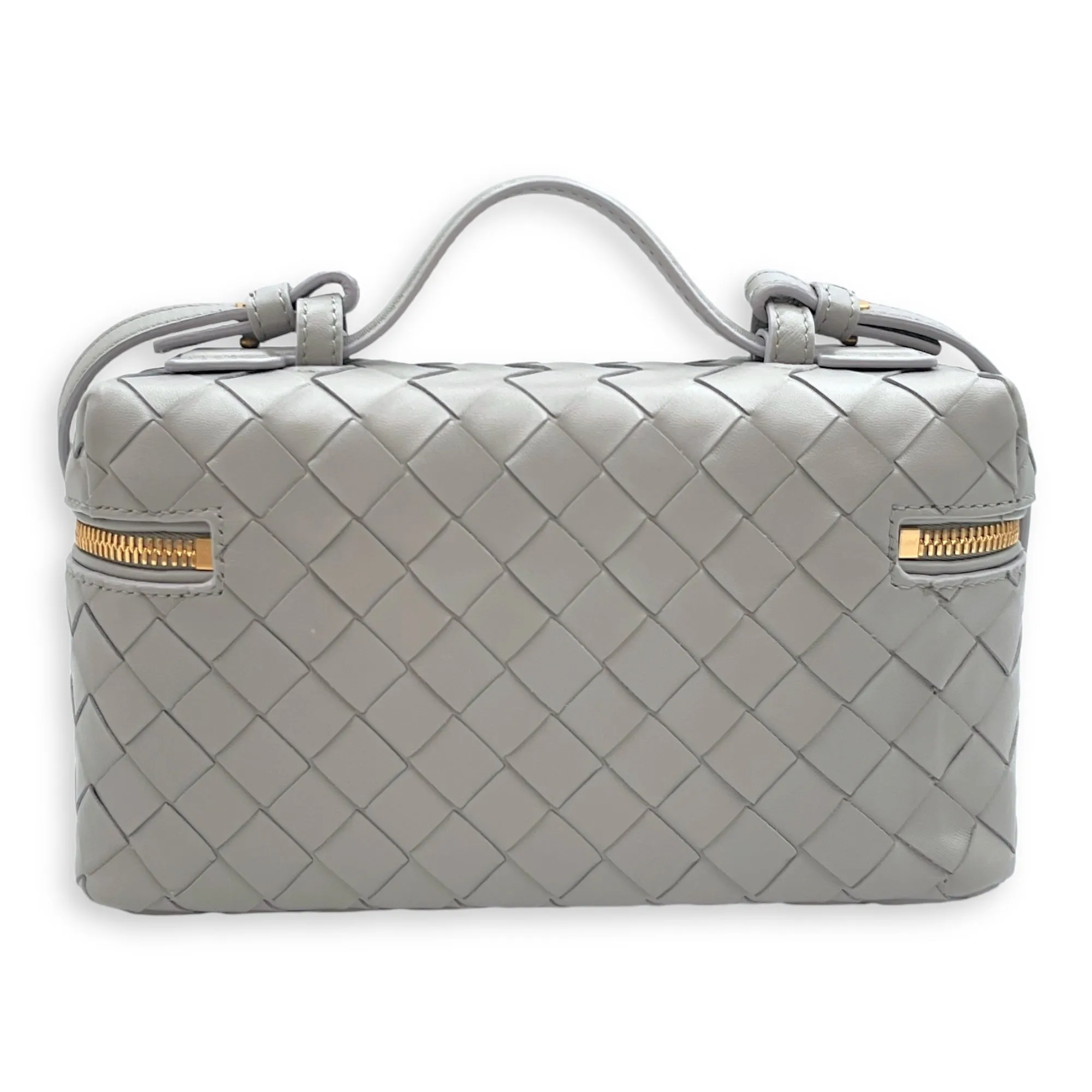 Bang Bang Intrecciato Vanity Case 23x12x6cm Sterling Crossbody Bag in Calfskin, Gold hardware