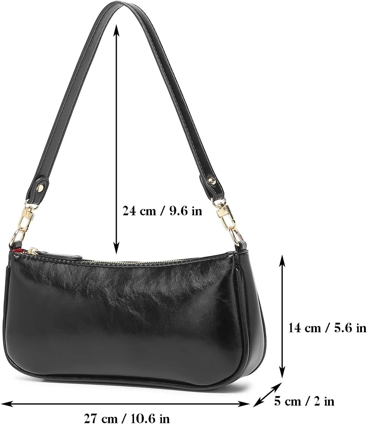 Barabum Retro Classic Clutch Shoulder Tote HandBag with Zipper Closure Purse for Women