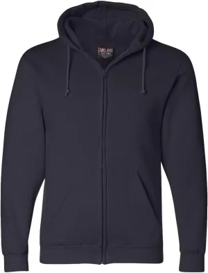 Bayside Adult Full Zip Hooded Sweatshirt, Medium, BLACK