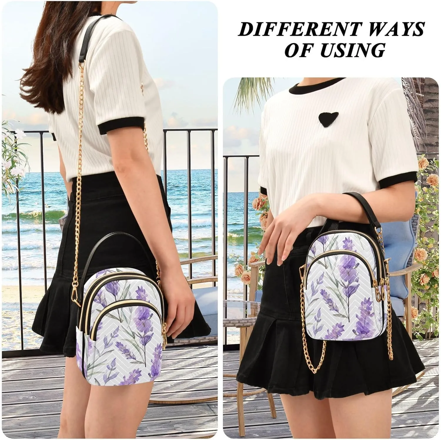 Beautiful Peacocks in Branches with Fruit Small Handbag with Shoulder Strap, Crossbody Shoulder Bags for Women