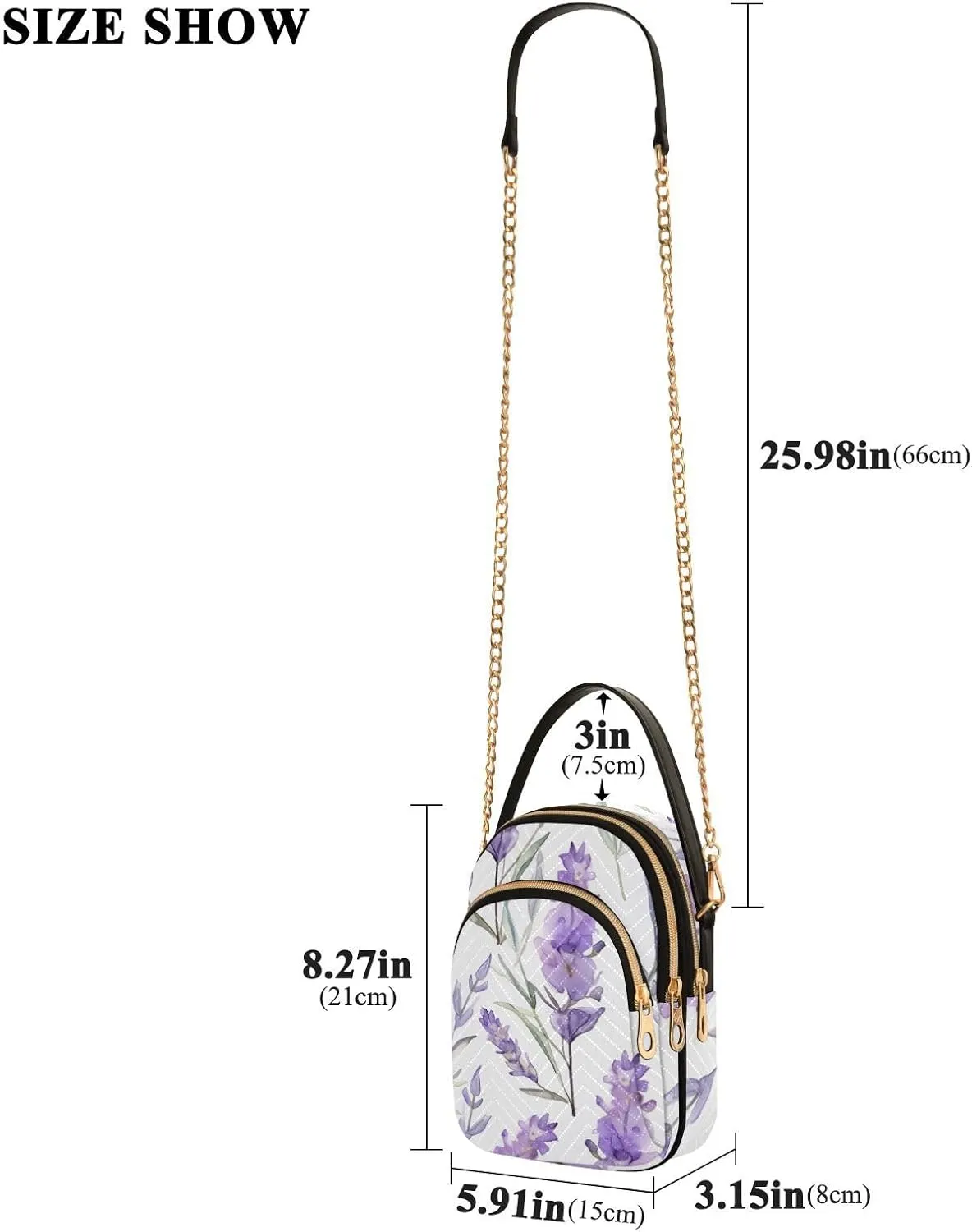 Beautiful Peacocks in Branches with Fruit Small Handbag with Shoulder Strap, Crossbody Shoulder Bags for Women