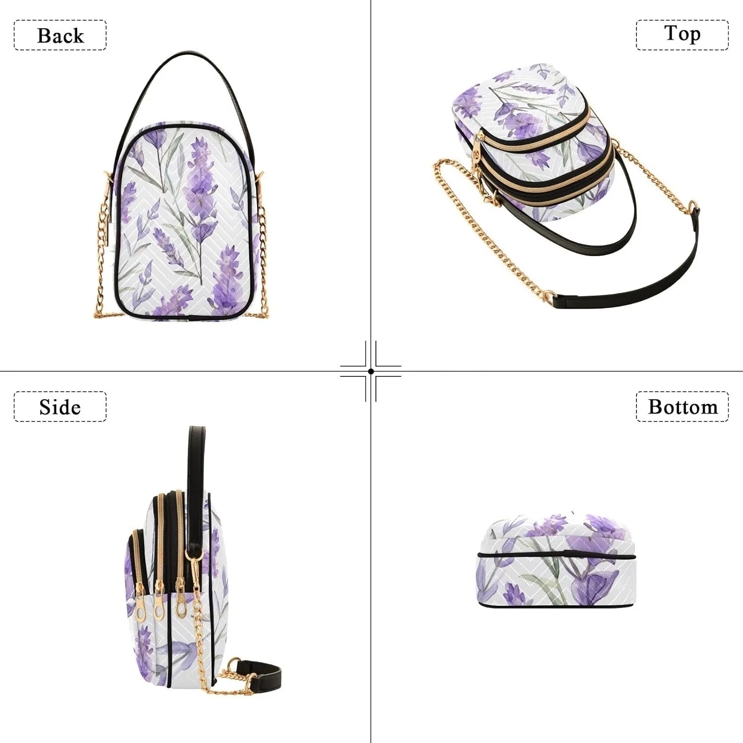 Beautiful Peacocks in Branches with Fruit Small Handbag with Shoulder Strap, Crossbody Shoulder Bags for Women