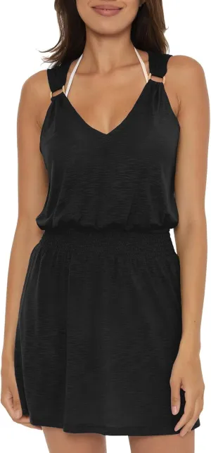 BECCA Breezy Basics Dress, Plunge Neck, Spaghetti Straps, Beach Cover Ups for Women