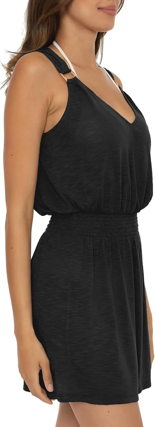 BECCA Breezy Basics Dress, Plunge Neck, Spaghetti Straps, Beach Cover Ups for Women