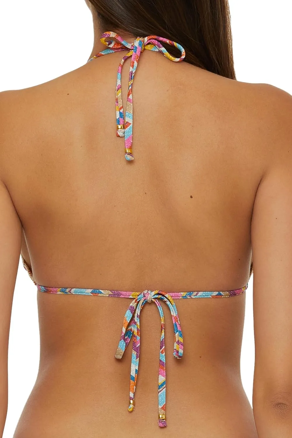 BECCA Women's Color Code Triangle Bikini Top, Adjustable, Tie Back, Swimwear Separates