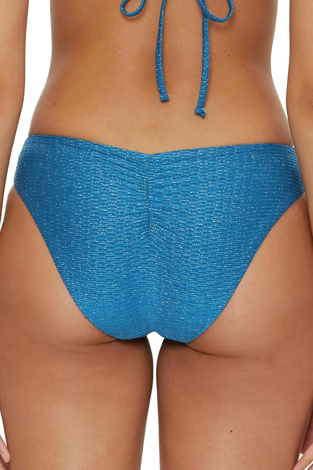 BECCA Women's Luxe Shirred Hipster Bikini Bottom, Cheeky Coverage, Swimwear Separates