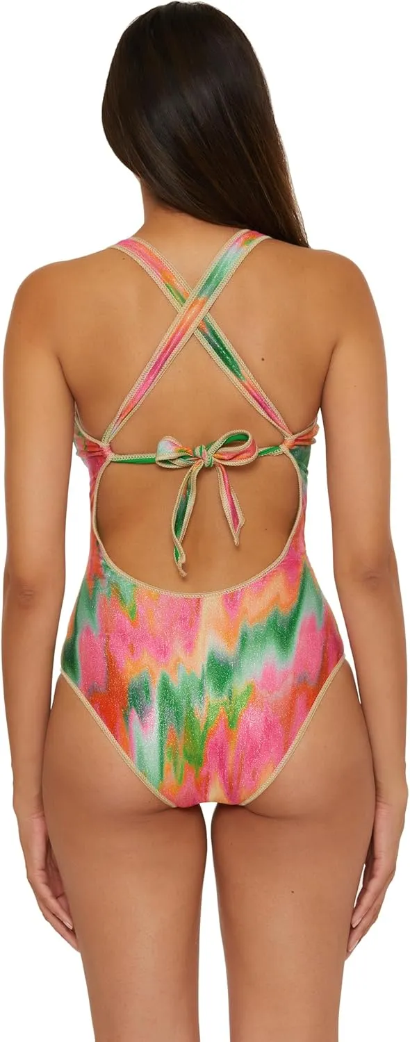 BECCA Women's Mirage Bandeau One Piece Swimsuit, Adjustable, Bathing Suits