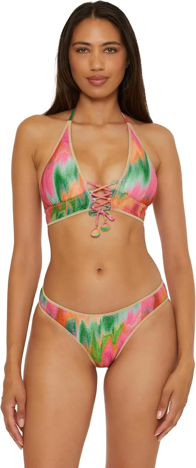 BECCA Women's Mirage Halter Bikini Top, Adjustable, Tie Back, Swimwear Separates