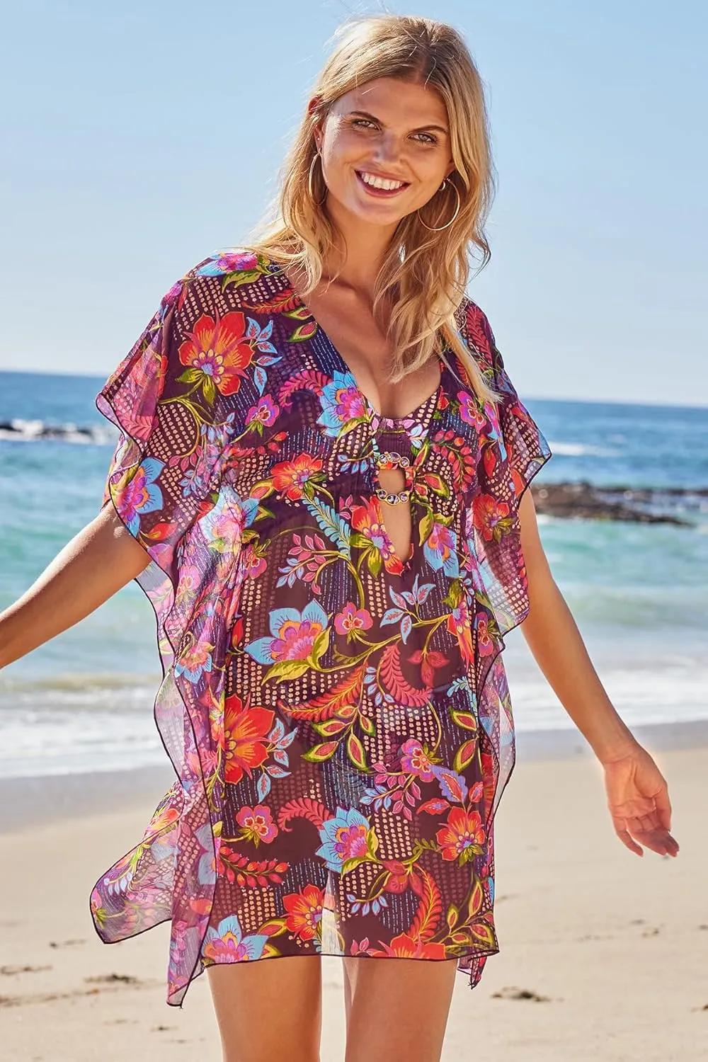 BECCA Women's Portofino Tunic, Casual, Beach Cover Ups
