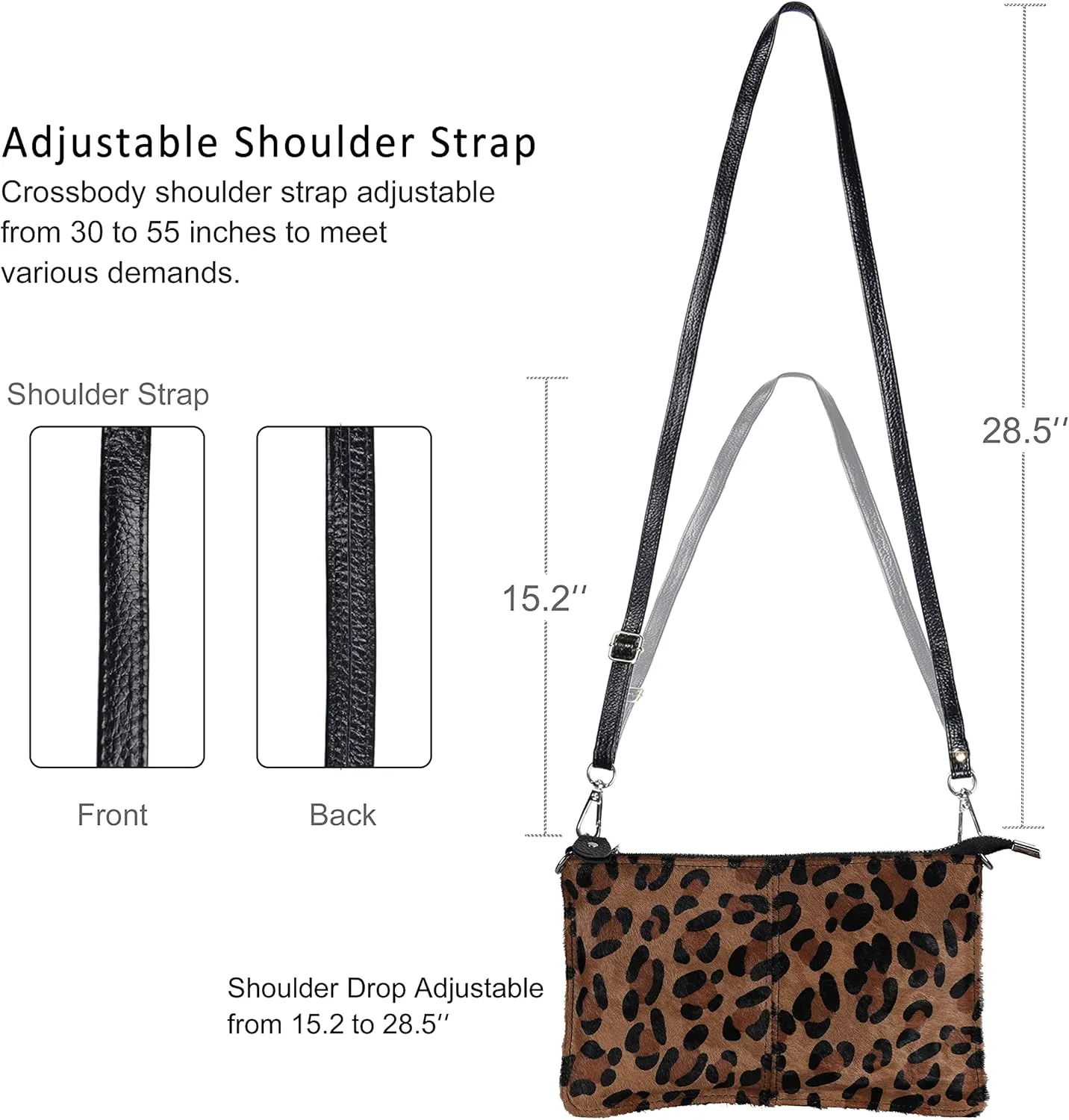 befen Genuine Leather Wristlet Clutch Wallet Purses Small Crossbody Bags for Women with RFID Blocking Card Slots