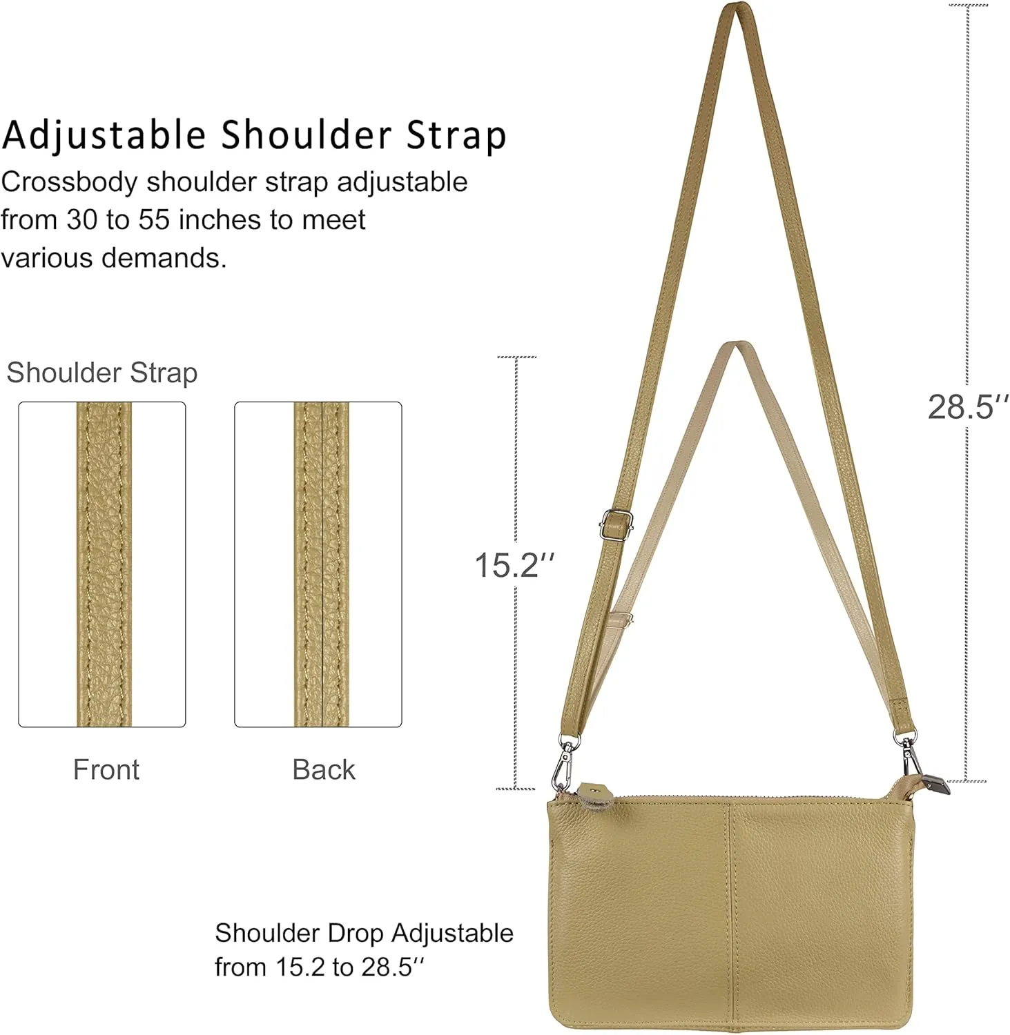 befen Genuine Leather Wristlet Clutch Wallet Purses Small Crossbody Bags for Women with RFID Blocking Card Slots
