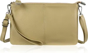 befen Genuine Leather Wristlet Clutch Wallet Purses Small Crossbody Bags for Women with RFID Blocking Card Slots