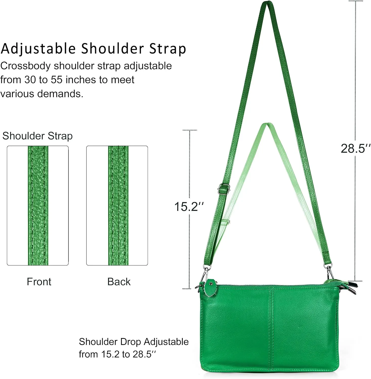 befen Genuine Leather Wristlet Clutch Wallet Purses Small Crossbody Bags for Women with RFID Blocking Card Slots