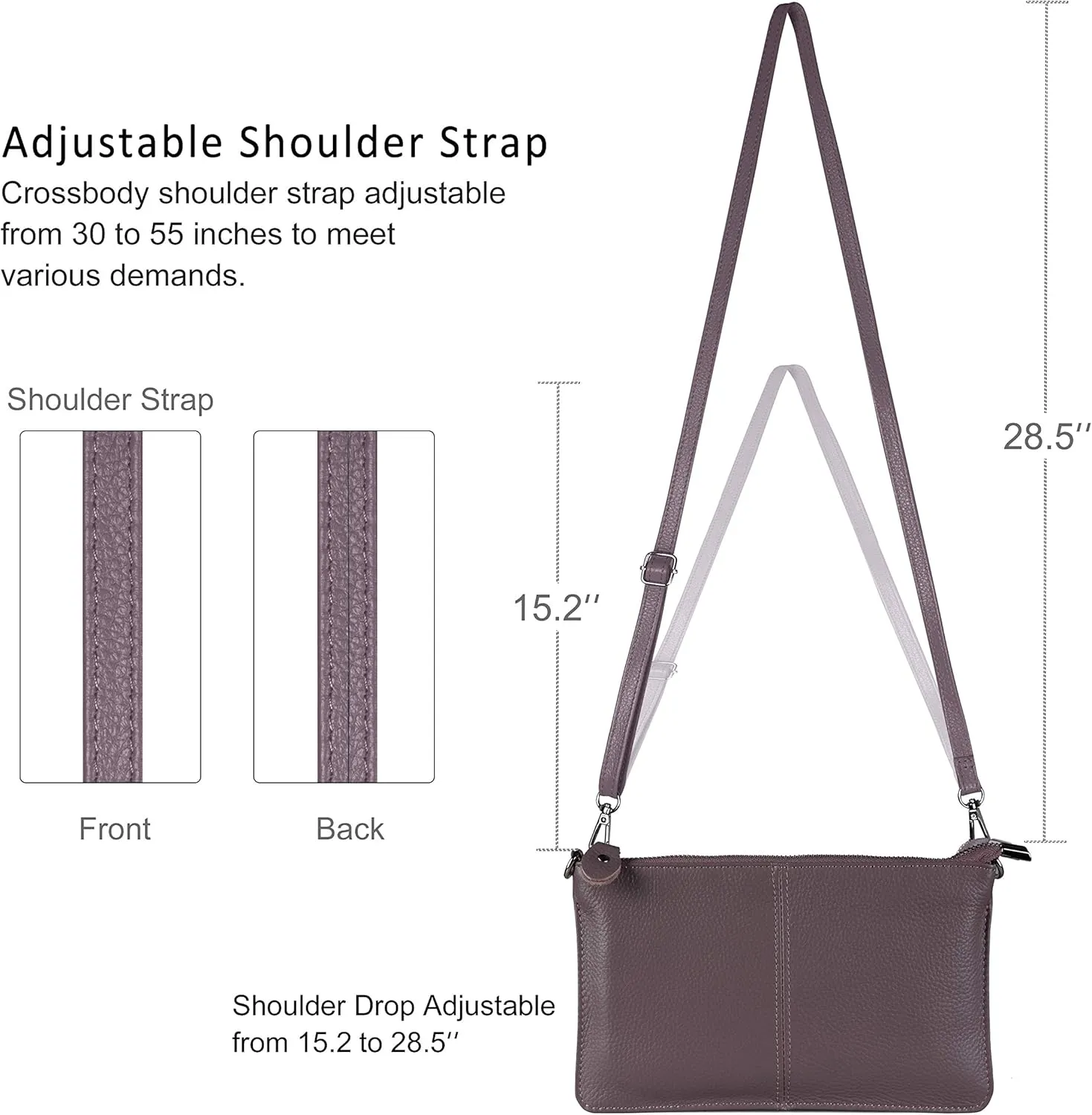 befen Genuine Leather Wristlet Clutch Wallet Purses Small Crossbody Bags for Women with RFID Blocking Card Slots