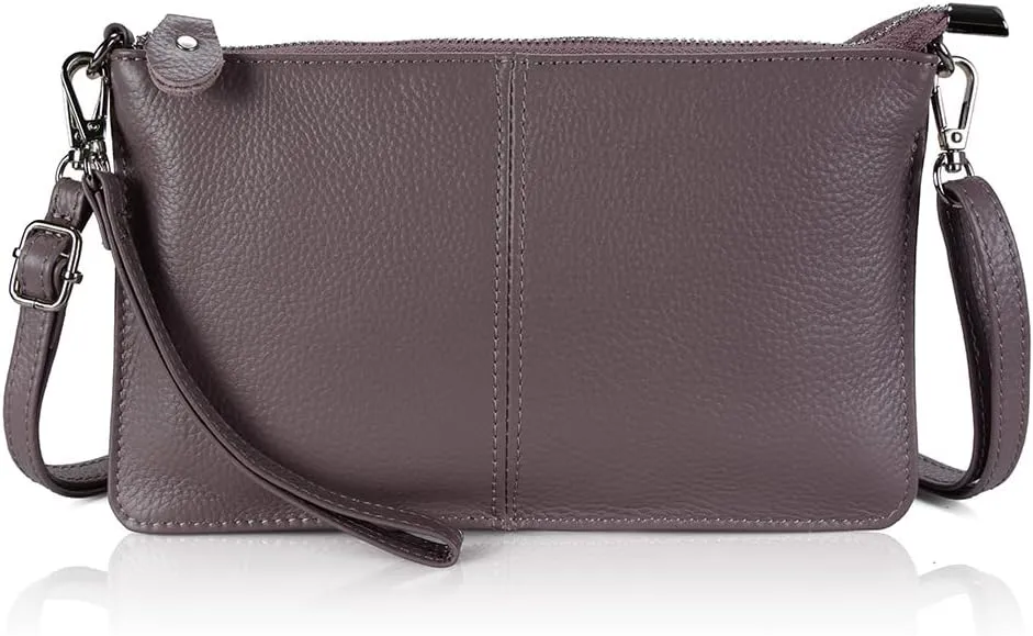 befen Genuine Leather Wristlet Clutch Wallet Purses Small Crossbody Bags for Women with RFID Blocking Card Slots