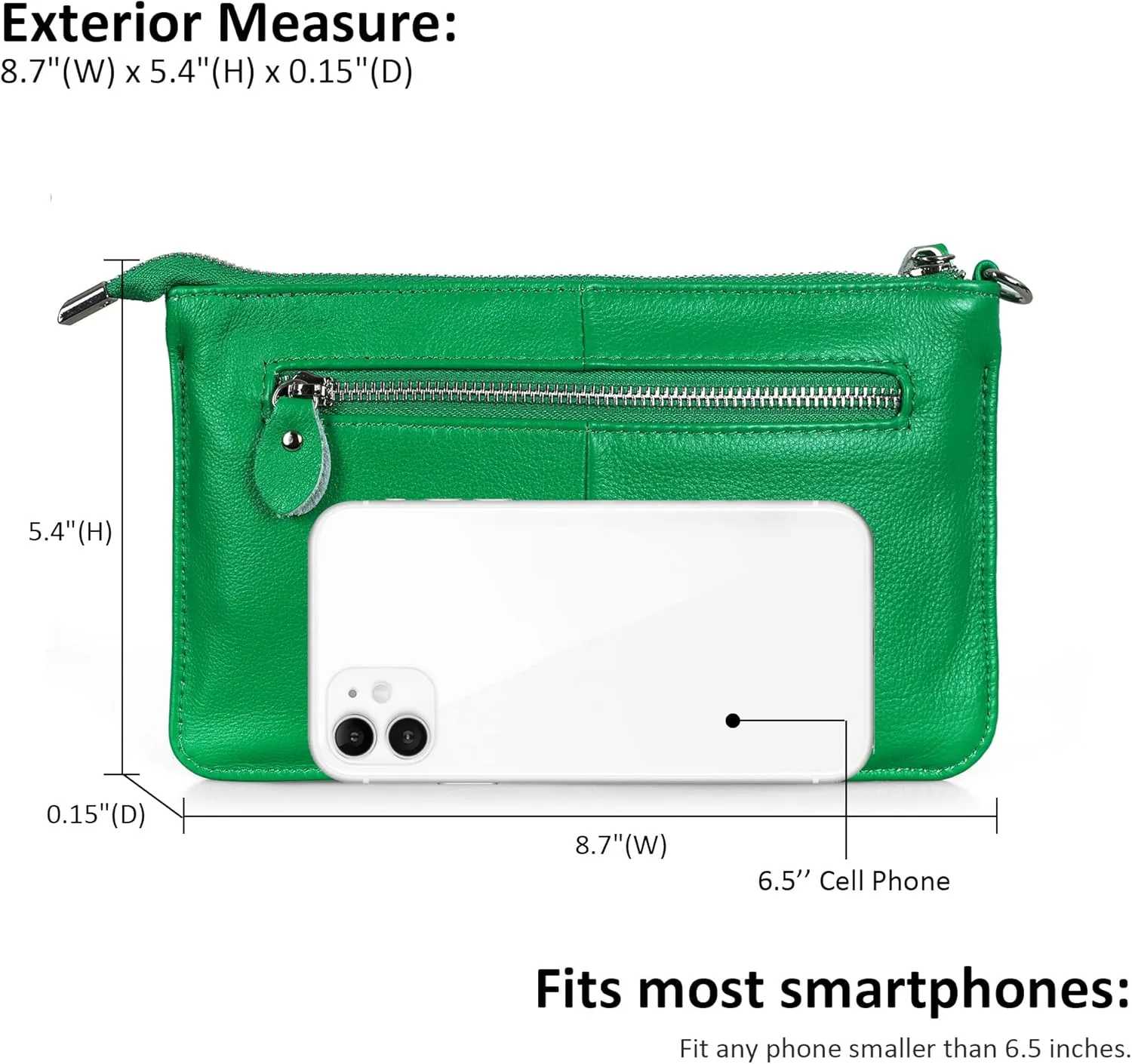 befen Genuine Leather Wristlet Clutch Wallet Purses Small Crossbody Bags for Women with RFID Blocking Card Slots