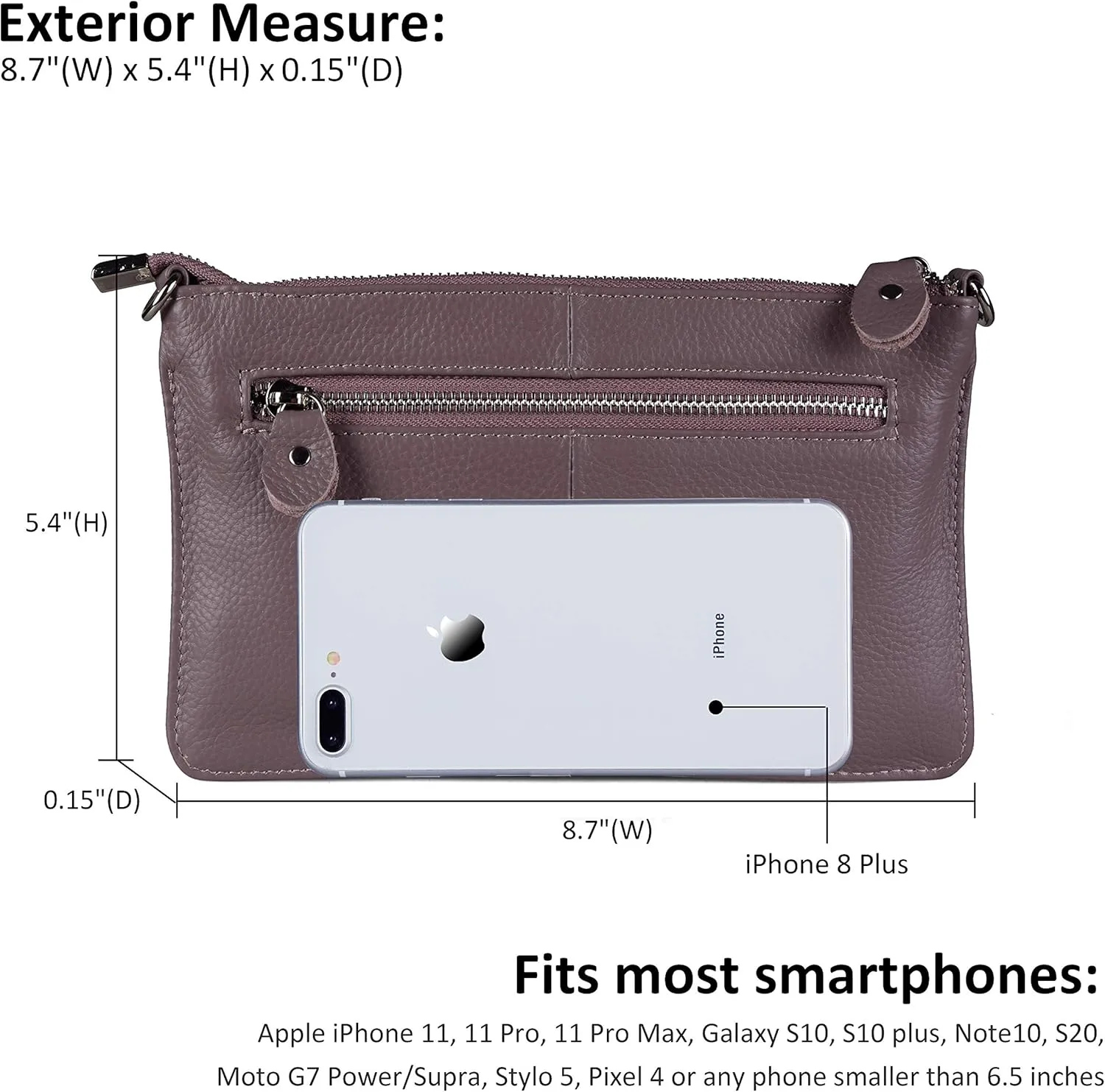 befen Genuine Leather Wristlet Clutch Wallet Purses Small Crossbody Bags for Women with RFID Blocking Card Slots
