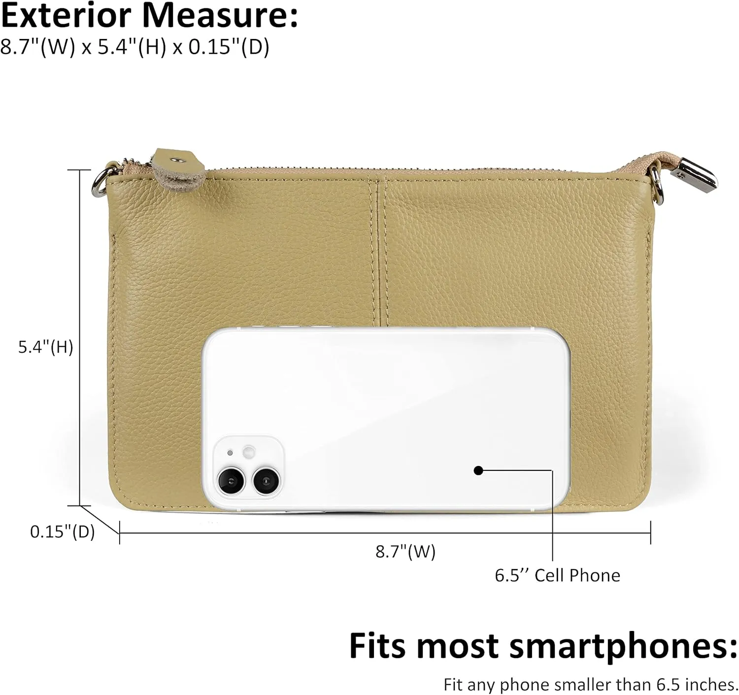 befen Genuine Leather Wristlet Clutch Wallet Purses Small Crossbody Bags for Women with RFID Blocking Card Slots